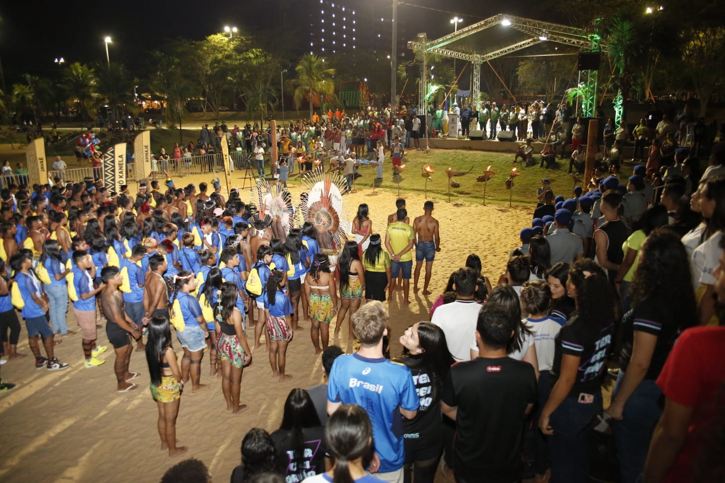 Esporte e valorização das tradições culturais marcam a abertura da etapa estadual dos Jogos Escolares Indígenas do Tocantins