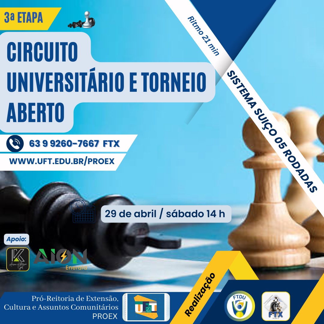 Terceira Etapa do Circuito Universitário e Torneio Aberto de Xadrez do Tocantins promovem integração e incentivo ao esporte