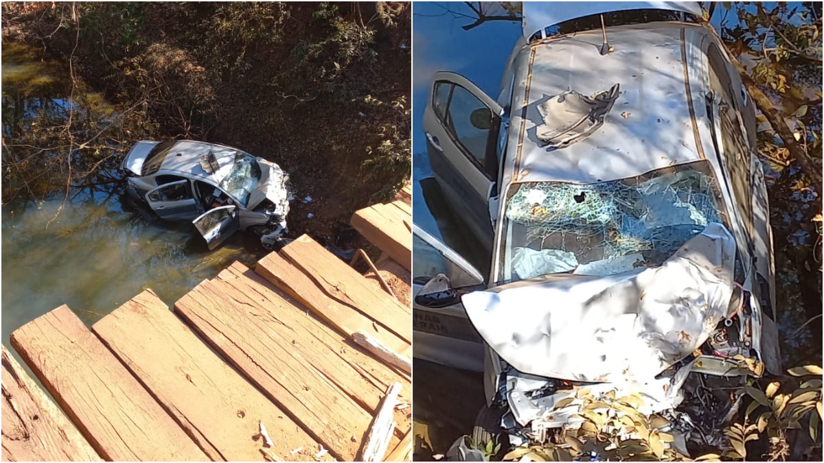 Carro com equipe de Romeu Zema cai de ponte em Minas Gerais