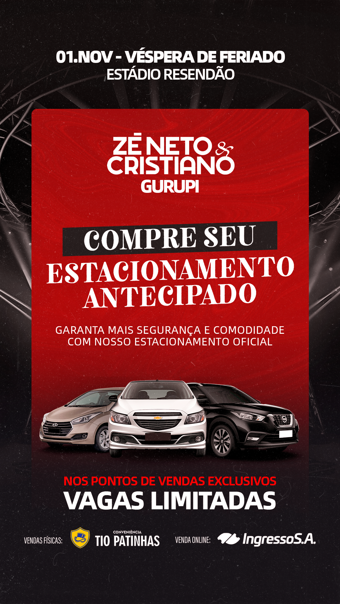 Estacionamento Exclusivo à Venda para o Show de Zé Neto e Cristiano em Gurupi