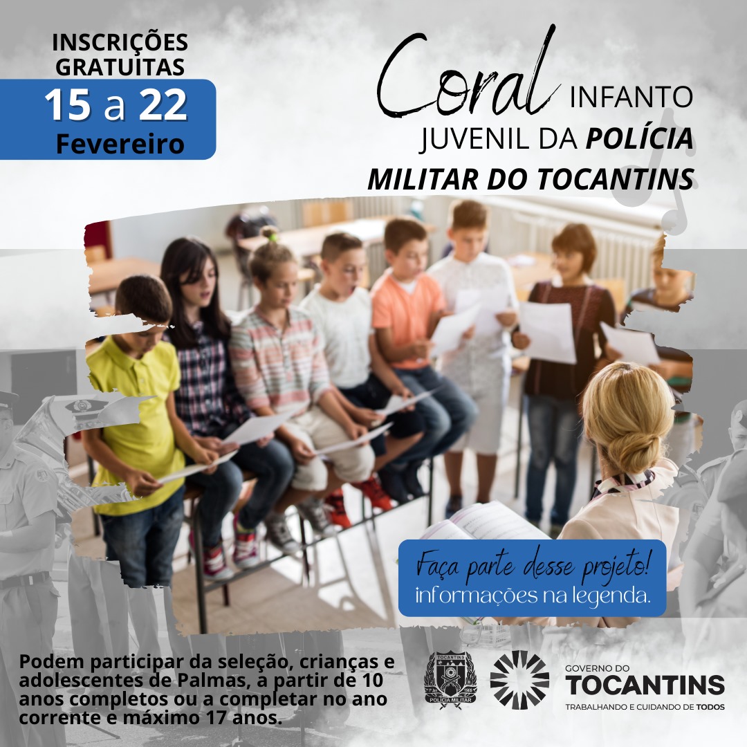 Inscrições para o coral infantojuvenil da PMTO estão abertas